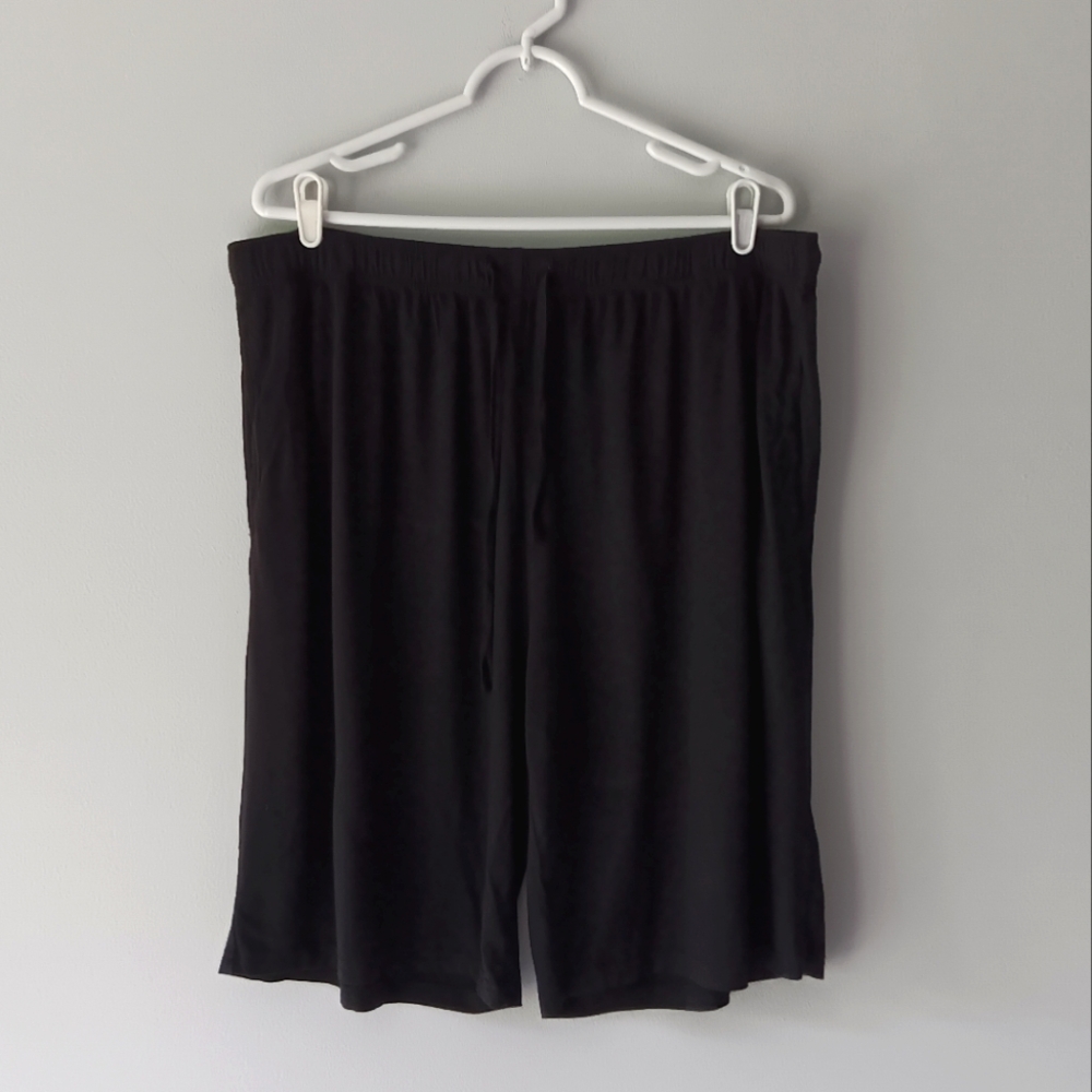 Latuza Pajama Bottoms Shorts Drawstring Elastic Comfy Lounge 9" Inseam Black XL